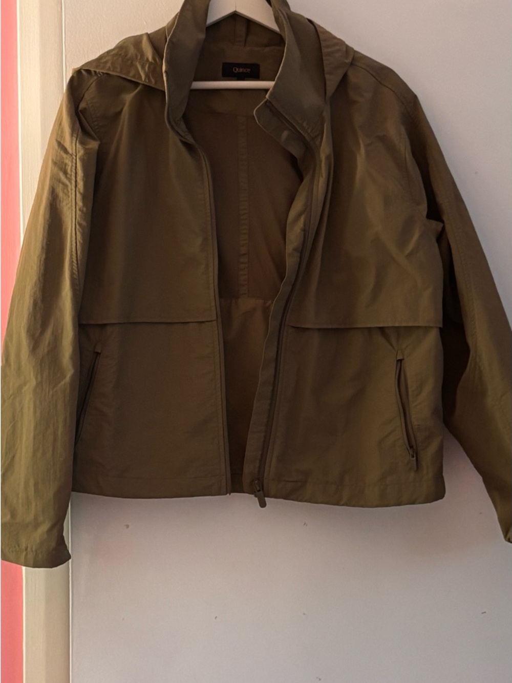 Quince Olive Utility Jacket with Stand Collar